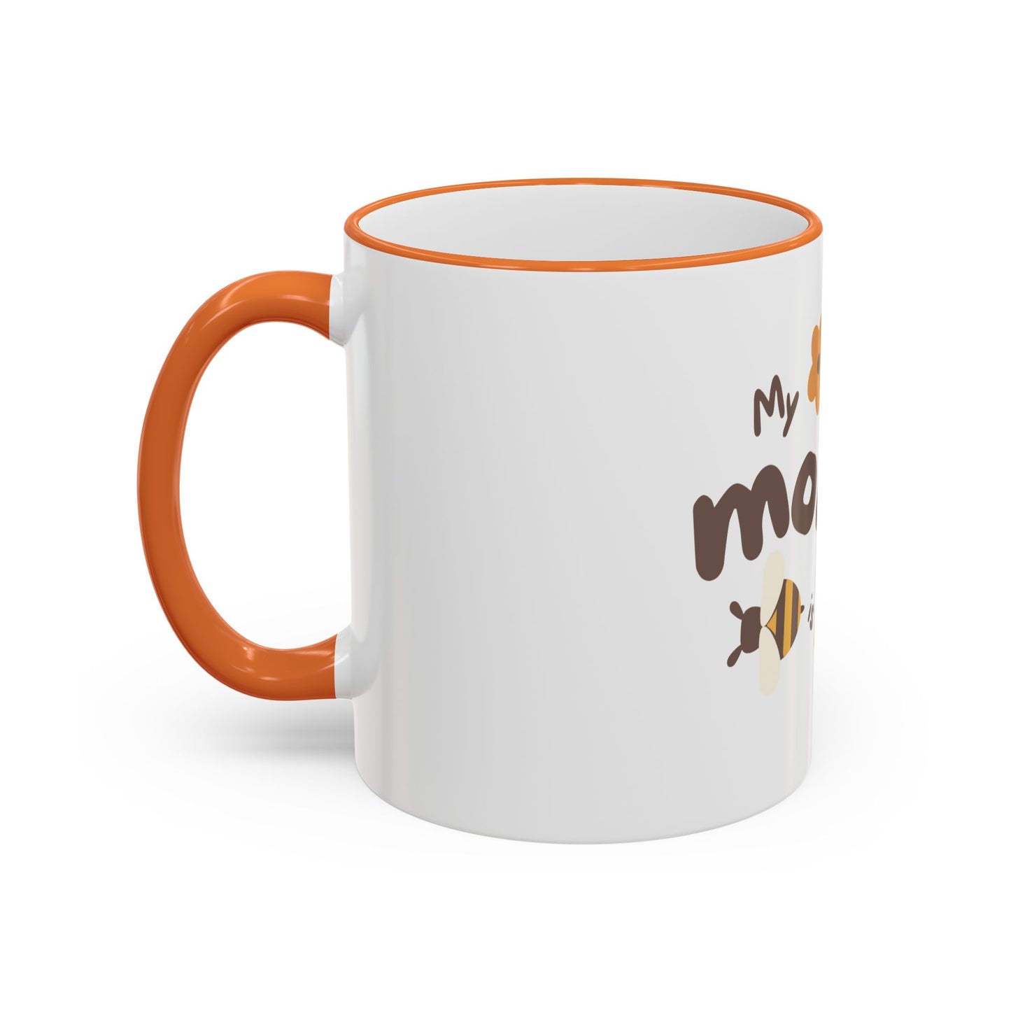 Mama Bee Mug — “My Mom is BEE-autiful” Accent Rim & Handle Coffee Cup