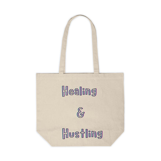 Healing & Hustling Canvas Shopping Tote for Everyday Use, Eco-Friendly Tote Bag, Grocery Tote, Beach Bag, Gift for Entrepreneurs