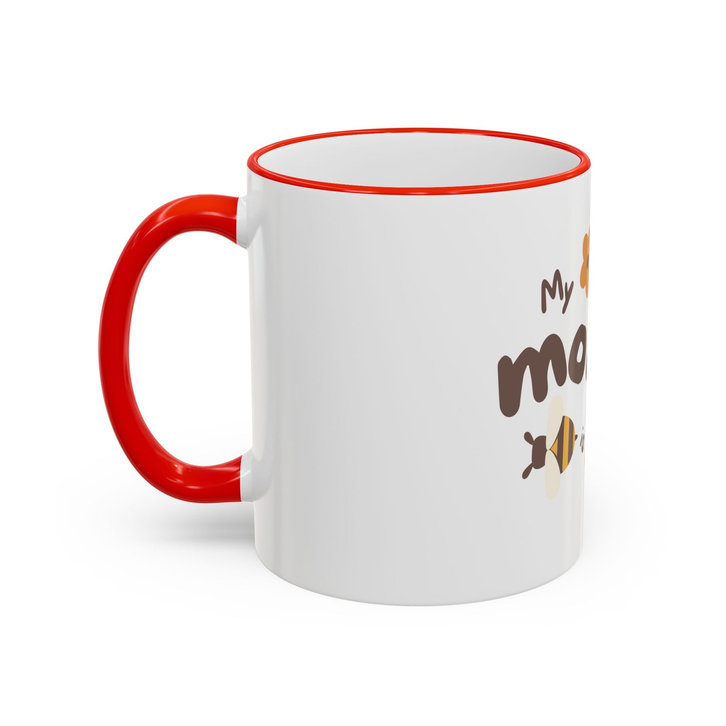 Mama Bee Mug — “My Mom is BEE-autiful” Accent Rim & Handle Coffee Cup