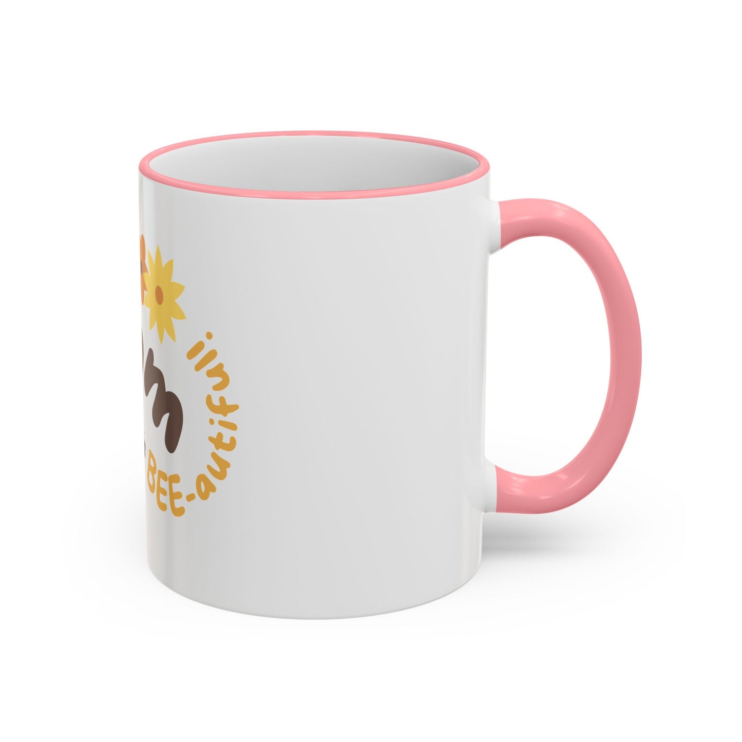 Mama Bee Mug — “My Mom is BEE-autiful” Accent Rim & Handle Coffee Cup