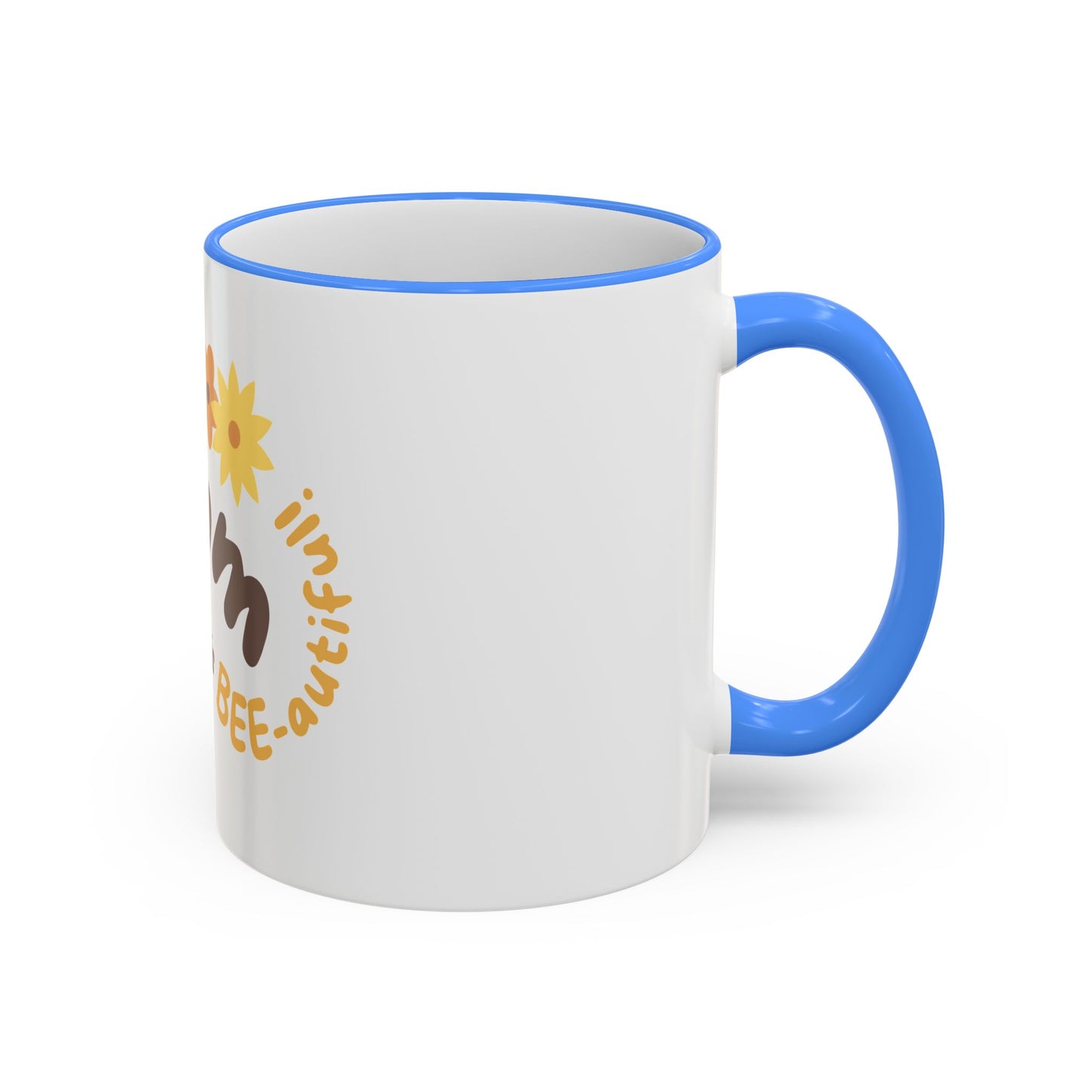Mama Bee Mug — “My Mom is BEE-autiful” Accent Rim & Handle Coffee Cup