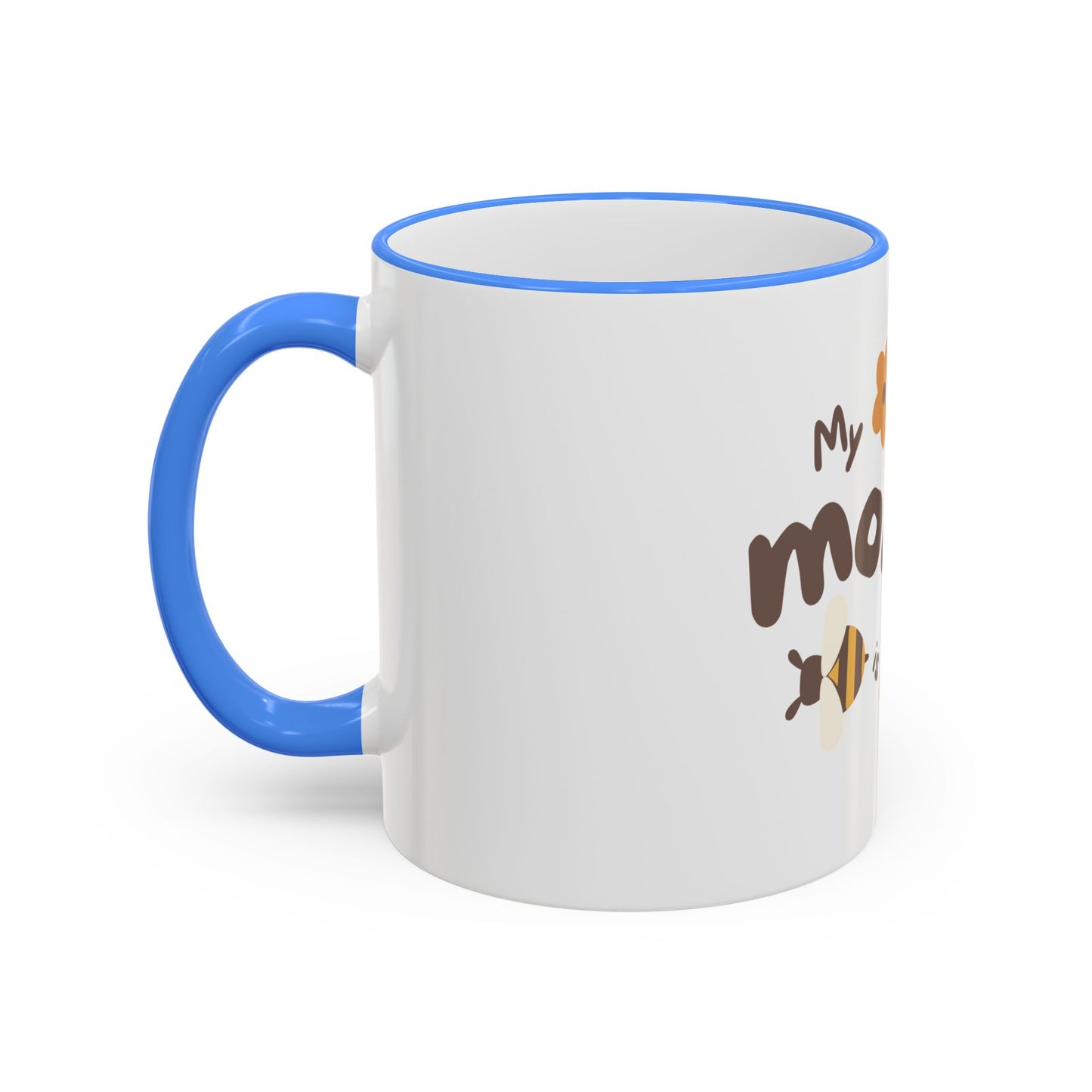 Mama Bee Mug — “My Mom is BEE-autiful” Accent Rim & Handle Coffee Cup
